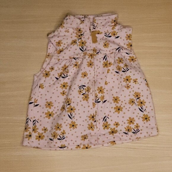 Carter's Infant Girls Pink Floral Sweatshirt Vest 9 Months - Picture 1 of 6